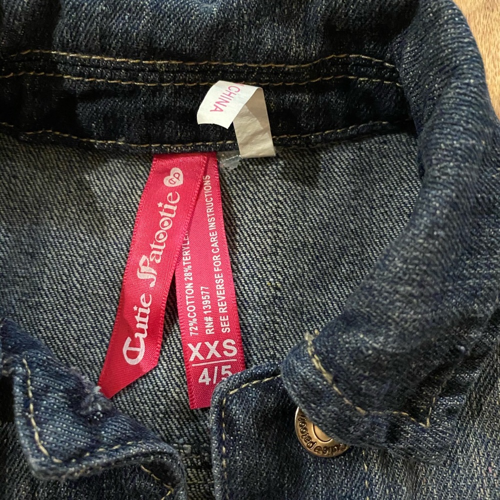 Cutie Patootie Denim jacket XXS size 4-5 boutique - Picture 2 of 4